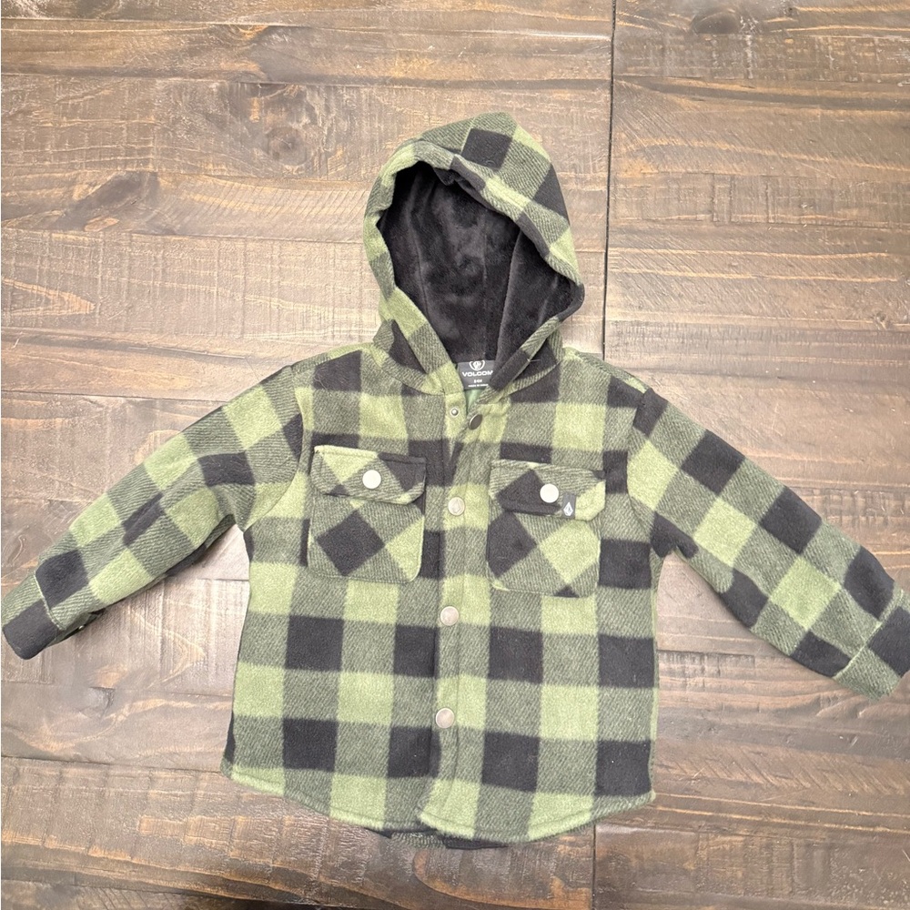 Baby Boys Volcom Hooded Fleece Lined Jacket Size 24M EUC
